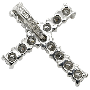 ノンブランド NON BRAND クロス ダイヤ プラチナシルバー Pt900 ダイヤモンド ペンダントトップ 十字架 ネックレストップ