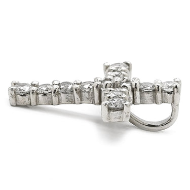 ノンブランド NON BRAND クロス ダイヤ プラチナシルバー Pt900 ダイヤモンド ペンダントトップ 十字架 ネックレストップ