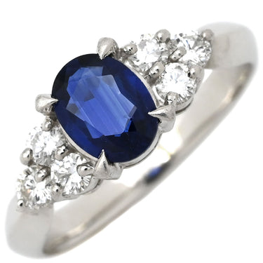 ノンブランド NON BRAND ブルーサファイア ダイヤリング プラチナシルバー Pt900 サファイア リング 指輪 青 14号