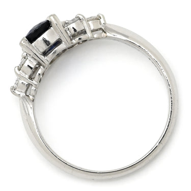 ノンブランド NON BRAND ブルーサファイア ダイヤリング プラチナシルバー Pt900 サファイア リング 指輪 青 14号