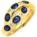 ノンブランド NON BRAND ブルーサファイア ダイヤ イエローゴールド K18YG サファイア ダイヤモンド リング 指輪 青 12号