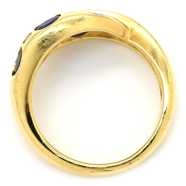 ノンブランド NON BRAND ブルーサファイア ダイヤ イエローゴールド K18YG サファイア ダイヤモンド リング 指輪 青 12号