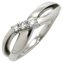 4℃ 4℃ ダイヤリング プラチナシルバー Pt900 ダイヤモンド リング 指輪 3P 3粒 8号