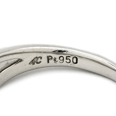 4℃ 4℃ ダイヤリング プラチナシルバー Pt900 ダイヤモンド リング 指輪 3P 3粒 8号