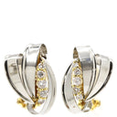 ノンブランド NON BRAND ダイヤモンド コンビ プラチナシルバーXイエローゴールド K18YG Pt900 ダイヤモンド イヤリング 750 18K プラチナ