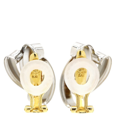 ノンブランド NON BRAND ダイヤモンド コンビ プラチナシルバーXイエローゴールド K18YG Pt900 ダイヤモンド イヤリング 750 18K プラチナ