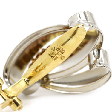 ノンブランド NON BRAND ダイヤモンド コンビ プラチナシルバーXイエローゴールド K18YG Pt900 ダイヤモンド イヤリング 750 18K プラチナ