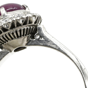 ノンブランド NON BRAND スタールビー ダイヤリング プラチナシルバー Pt850 ルビー ダイヤモンド リング 指輪 レッド 赤 Pm850 14.5号