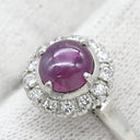 ノンブランド NON BRAND スタールビー ダイヤリング プラチナシルバー Pt850 ルビー ダイヤモンド リング 指輪 レッド 赤 Pm850 14.5号