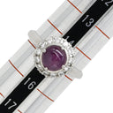 ノンブランド NON BRAND スタールビー ダイヤリング プラチナシルバー Pt850 ルビー ダイヤモンド リング 指輪 レッド 赤 Pm850 14.5号