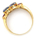 ノンブランド NON BRAND サファイア ルビー リング イエローゴールド×ブルー×ピンク K18YG サファイア ルビー リング 指輪 ブルー ピンク 750 YG 12号