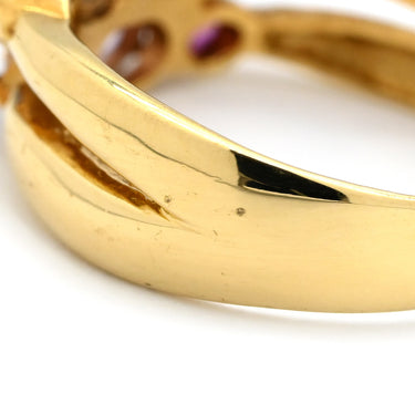 ノンブランド NON BRAND サファイア ルビー リング イエローゴールド×ブルー×ピンク K18YG サファイア ルビー リング 指輪 ブルー ピンク 750 YG 12号