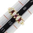 ノンブランド NON BRAND ルビー ダイヤリング ゴールド K14 ルビー ダイヤモンド リング 指輪 一文字 5P 9号