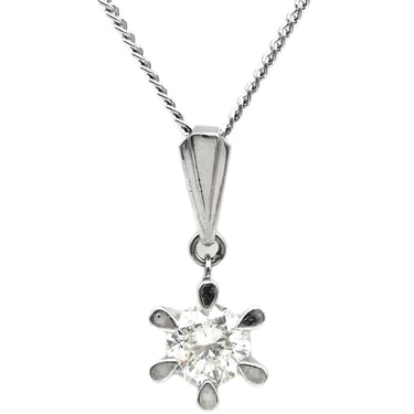 ノンブランド NON BRAND ダイヤペンダント プラチナシルバー Pt850 ダイヤモンド Pt900(トップ) ネックレス 1P 1粒