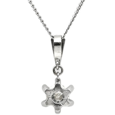 ノンブランド NON BRAND ダイヤペンダント プラチナシルバー Pt850 ダイヤモンド Pt900(トップ) ネックレス 1P 1粒