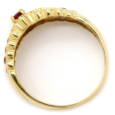 ノンブランド NON BRAND ルビー ダイヤリング イエローゴールド K18YG ルビー ダイヤモンド リング 指輪 レッド 赤 1Pダイヤ 11号