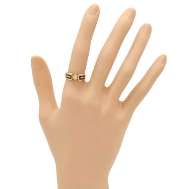 ノンブランド NON BRAND ルビー ダイヤリング イエローゴールド K18YG ルビー ダイヤモンド リング 指輪 レッド 赤 1Pダイヤ 11号