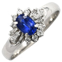 ノンブランド NON BRAND サファイア ダイヤリング プラチナシルバー Pt900 サファイア ダイヤモンド リング 指輪 青 12.5号