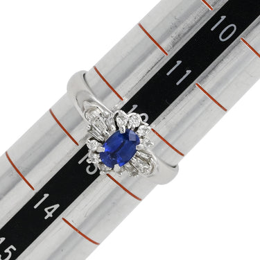 ノンブランド NON BRAND サファイア ダイヤリング プラチナシルバー Pt900 サファイア ダイヤモンド リング 指輪 青 12.5号