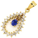 ノンブランド NON BRAND サファイア ダイヤ イエローゴールド K18YG サファイア ダイヤモンド ペンダントトップ