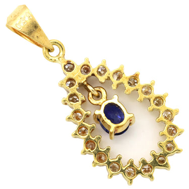 ノンブランド NON BRAND サファイア ダイヤ イエローゴールド K18YG サファイア ダイヤモンド ペンダントトップ