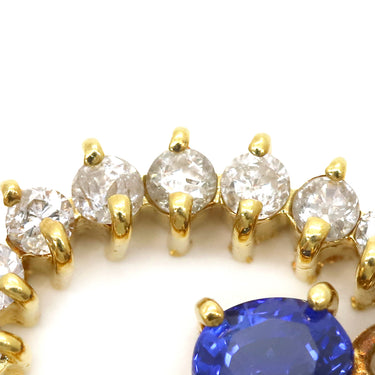 ノンブランド NON BRAND サファイア ダイヤ イエローゴールド K18YG サファイア ダイヤモンド ペンダントトップ