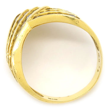 ノンブランド NON BRAND ダイヤリング イエローゴールド K18YG ダイヤモンド リング 指輪 V字 Vライン 14.5号