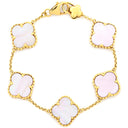 ノンブランド NON BRAND フラワーモチーフ シェルブレスレット イエローゴールド K18YG シェル ブレスレット ゴールド金具 天然シェル フリーフォーム 淡桃色