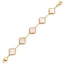 ノンブランド NON BRAND フラワーモチーフ シェルブレスレット イエローゴールド K18YG シェル ブレスレット ゴールド金具 天然シェル フリーフォーム 淡桃色