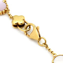 ノンブランド NON BRAND フラワーモチーフ シェルブレスレット イエローゴールド K18YG シェル ブレスレット ゴールド金具 天然シェル フリーフォーム 淡桃色