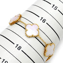 ノンブランド NON BRAND フラワーモチーフ シェルブレスレット イエローゴールド K18YG シェル ブレスレット ゴールド金具 天然シェル フリーフォーム 淡桃色