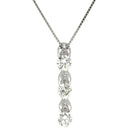 ノンブランド NON BRAND ダイヤペンダント プラチナシルバー Pt900 ダイヤモンド PT850(チェーン) ネックレス 3P 3粒 ドロップ