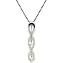 ノンブランド NON BRAND ダイヤペンダント プラチナシルバー Pt900 ダイヤモンド PT850(チェーン) ネックレス 3P 3粒 ドロップ