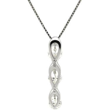 ノンブランド NON BRAND ダイヤペンダント プラチナシルバー Pt900 ダイヤモンド PT850(チェーン) ネックレス 3P 3粒 ドロップ