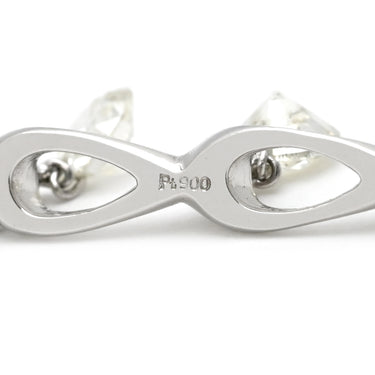 ノンブランド NON BRAND ダイヤペンダント プラチナシルバー Pt900 ダイヤモンド PT850(チェーン) ネックレス 3P 3粒 ドロップ