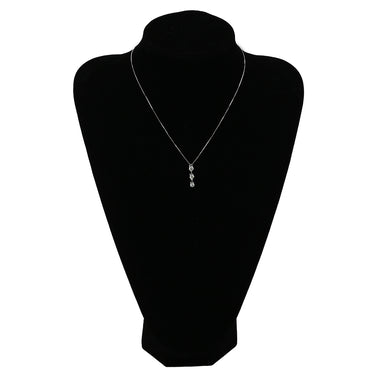 ノンブランド NON BRAND ダイヤペンダント プラチナシルバー Pt900 ダイヤモンド PT850(チェーン) ネックレス 3P 3粒 ドロップ