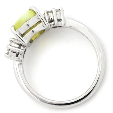 ノンブランド NON BRAND キャッツアイ ダイヤリング プラチナシルバー Pt900 クリソベリルキャッツアイ ダイヤモンド リング 指輪 猫目石 12号