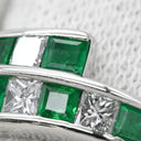 ノンブランド NON BRAND エメラルド ダイヤモンド リング プラチナシルバー Pt900 エメラルド ダイヤモンド リング 指輪 グリーン 緑 プリンセスカット 12号