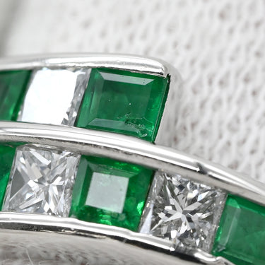 ノンブランド NON BRAND エメラルド ダイヤモンド リング プラチナシルバー Pt900 エメラルド ダイヤモンド リング 指輪 グリーン 緑 プリンセスカット 12号