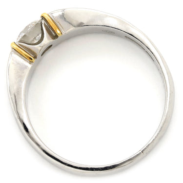 ノンブランド NON BRAND ダイヤリング イエローゴールドXプラチナシルバー Pt900 K18YG ダイヤモンド リング 指輪 コンビリング 1Pダイヤ 9.5号