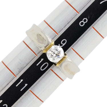 ノンブランド NON BRAND ダイヤリング イエローゴールドXプラチナシルバー Pt900 K18YG ダイヤモンド リング 指輪 コンビリング 1Pダイヤ 9.5号