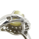 ノンブランド NON BRAND キャッツアイ ダイヤリング プラチナシルバー Pt900 クリソベリルキャッツアイ ダイヤモンド リング 指輪 猫目石 7.5号