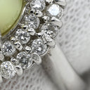 ノンブランド NON BRAND キャッツアイ ダイヤリング プラチナシルバー Pt900 クリソベリルキャッツアイ ダイヤモンド リング 指輪 猫目石 7.5号