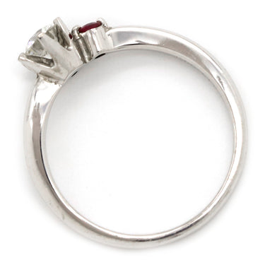 ノンブランド NON BRAND ダイヤ ルビー リング ホワイトゴールド K18WG ダイヤモンド ルビー リング 指輪 立爪 9.5号