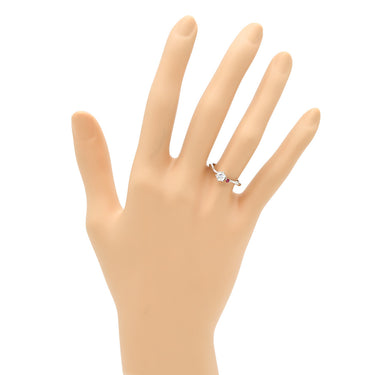 ノンブランド NON BRAND ダイヤ ルビー リング ホワイトゴールド K18WG ダイヤモンド ルビー リング 指輪 立爪 9.5号