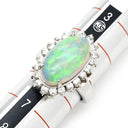 ノンブランド NON BRAND オパール ダイヤリング プラチナシルバー Pt900 オパール ダイヤモンド リング 指輪 白 ホワイト 5.5号