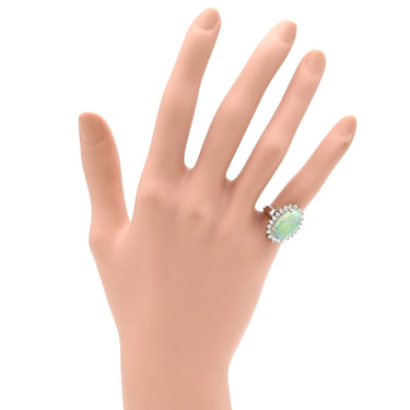 ノンブランド NON BRAND オパール ダイヤリング プラチナシルバー Pt900 オパール ダイヤモンド リング 指輪 白 ホワイト 5.5号