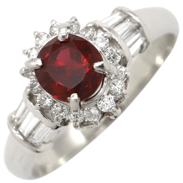 ノンブランド NON BRAND ルビー ダイヤリング プラチナシルバー Pt900 ルビー ダイヤモンド リング 指輪 レッド 赤 10号