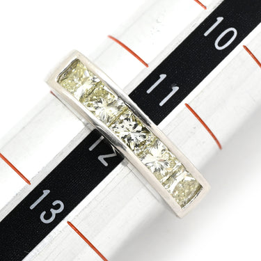 ノンブランド NON BRAND ダイヤリング プラチナシルバー Pt900 ダイヤモンド リング 指輪 5P 5粒 一文字 プリンセスカット 11.5号