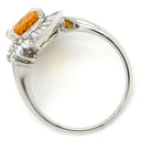 ノンブランド NON BRAND ゴールデンサファイア ダイヤリング プラチナシルバー Pt900 サファイア ダイヤモンド リング 指輪 オレンジ 黄 15号